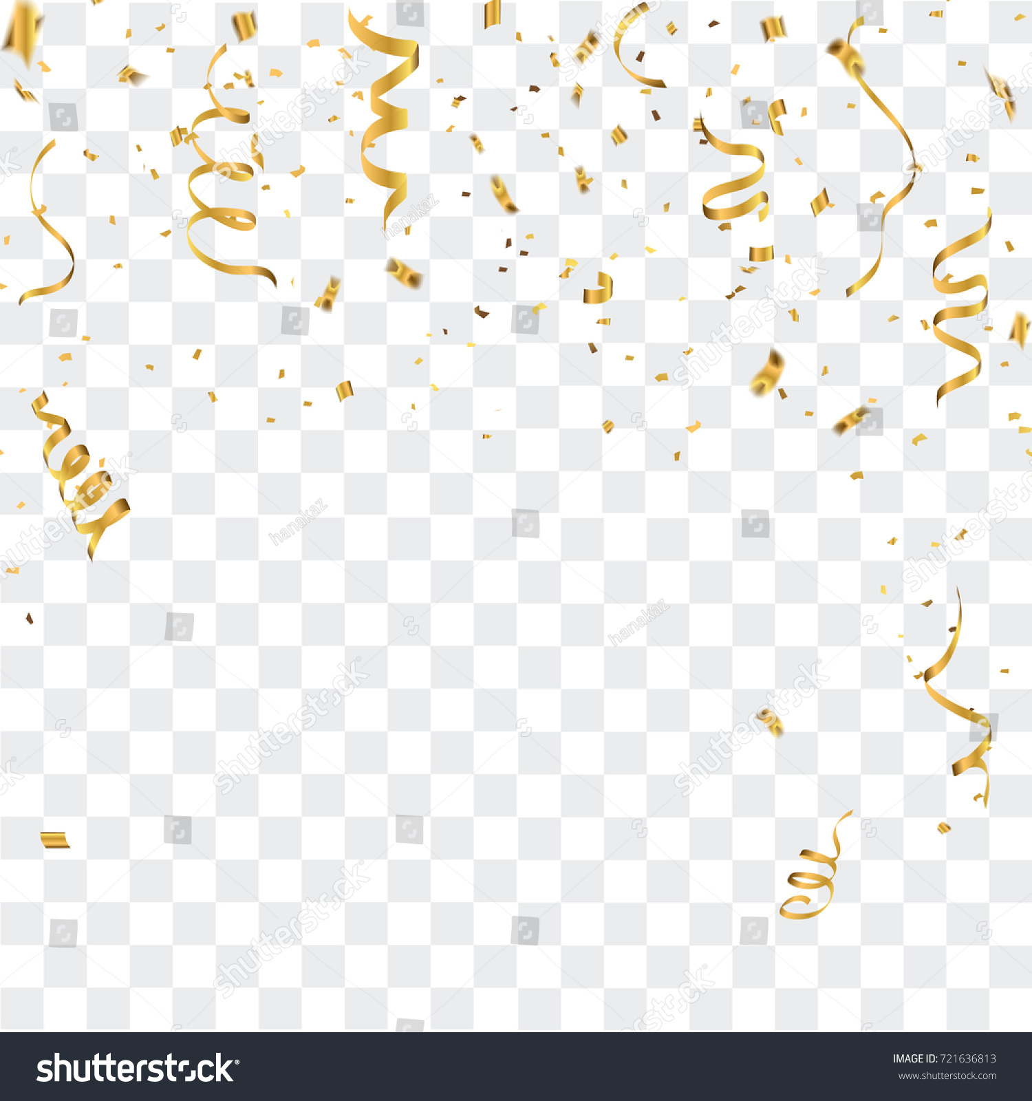Конфетти золото на белом фоне