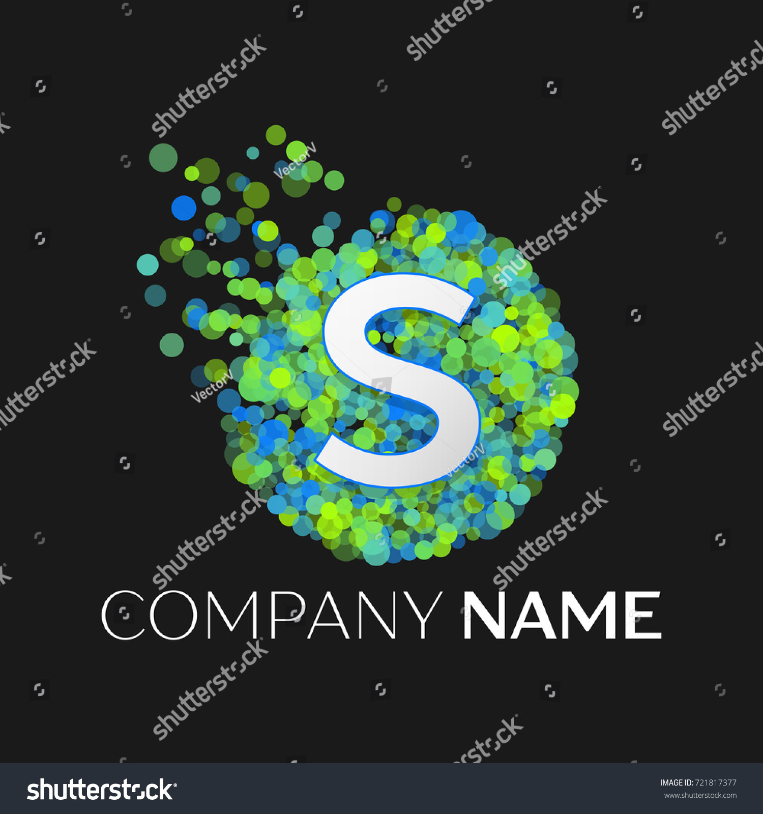 Realistic Letter S Logo Blue Purple Stock Vector (Royalty Free ...