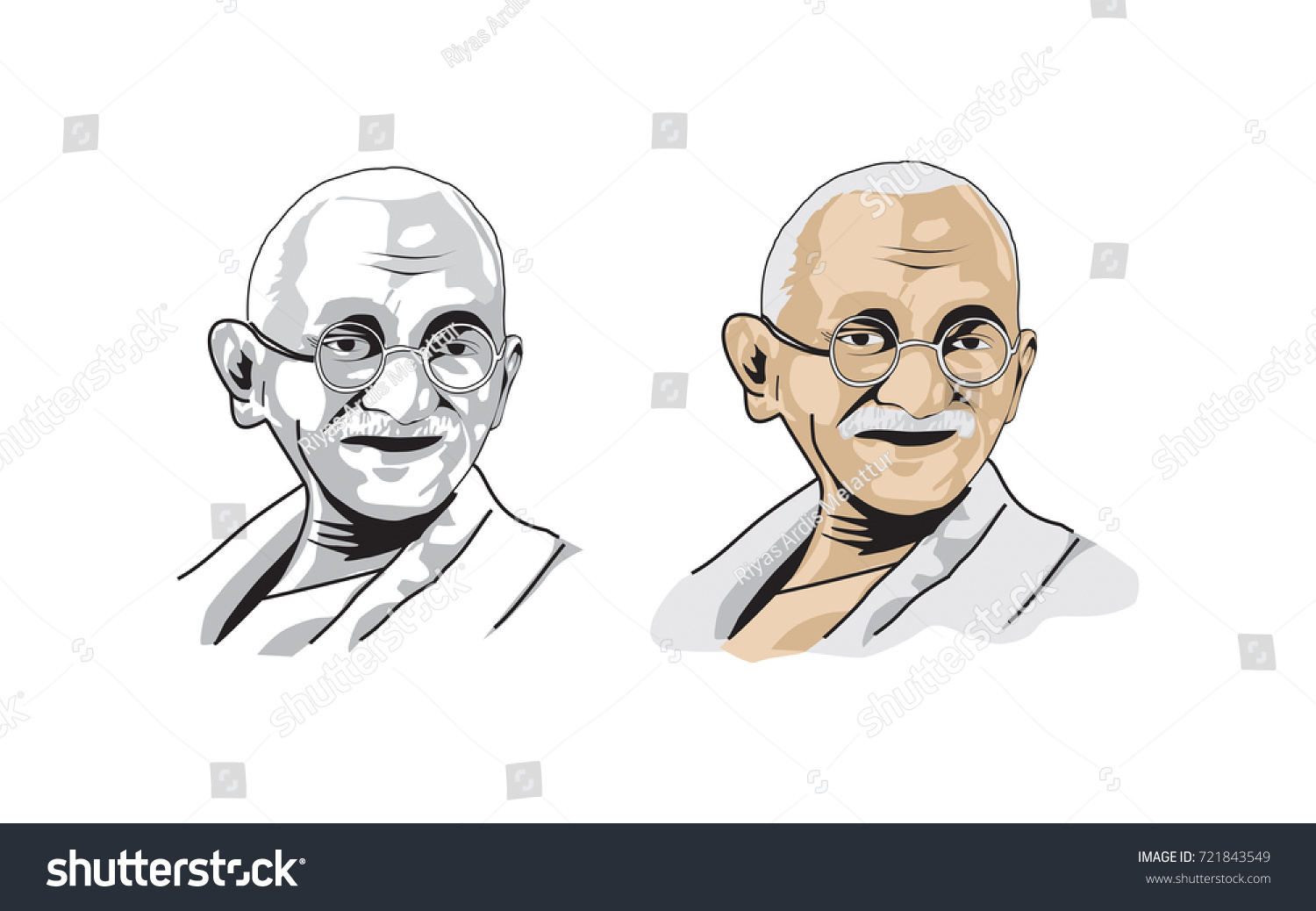 Mahatma Gandhi Vector Stock Vector (royalty Free) 721843549 