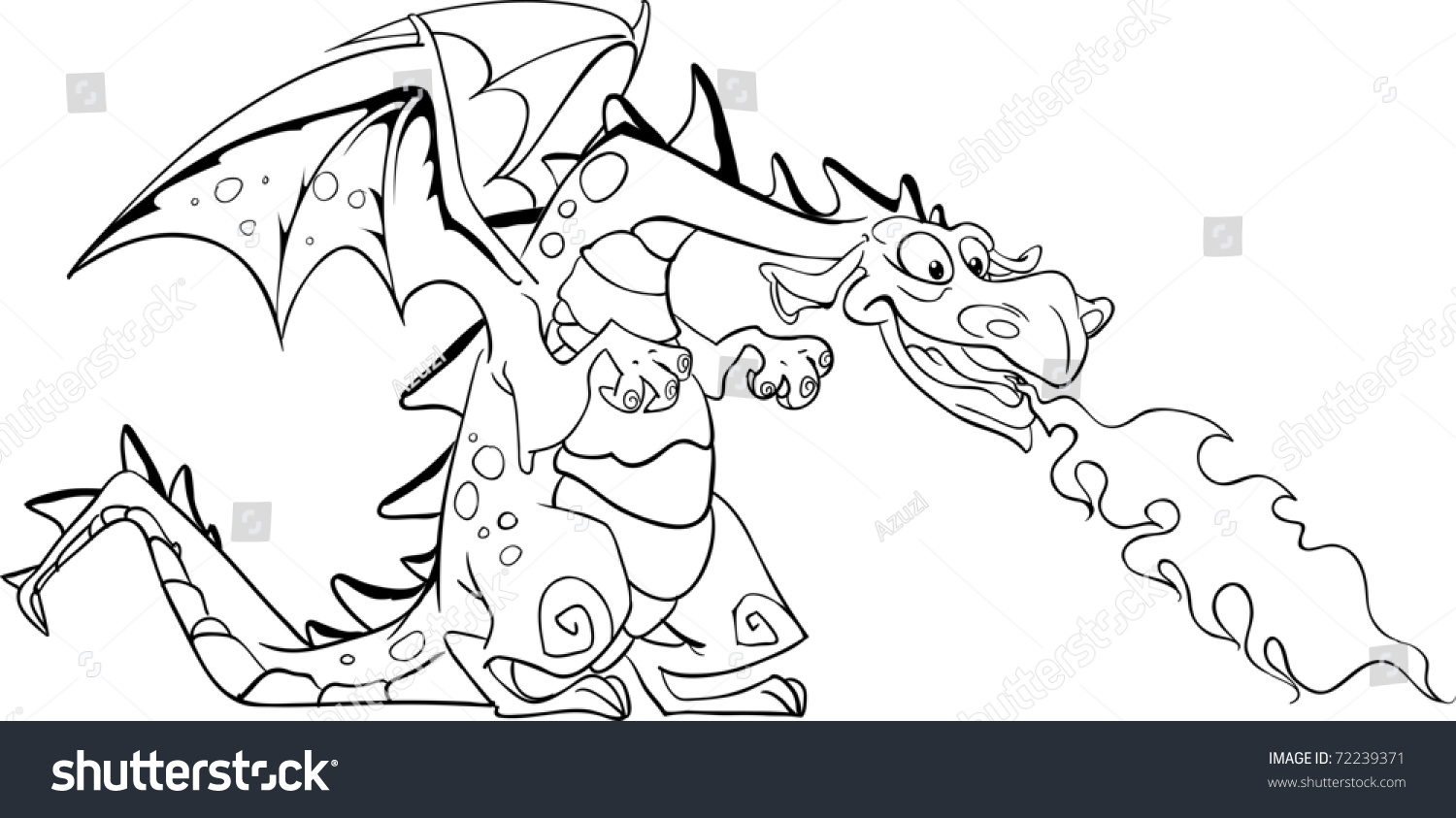 Огнедышащий дракон контур