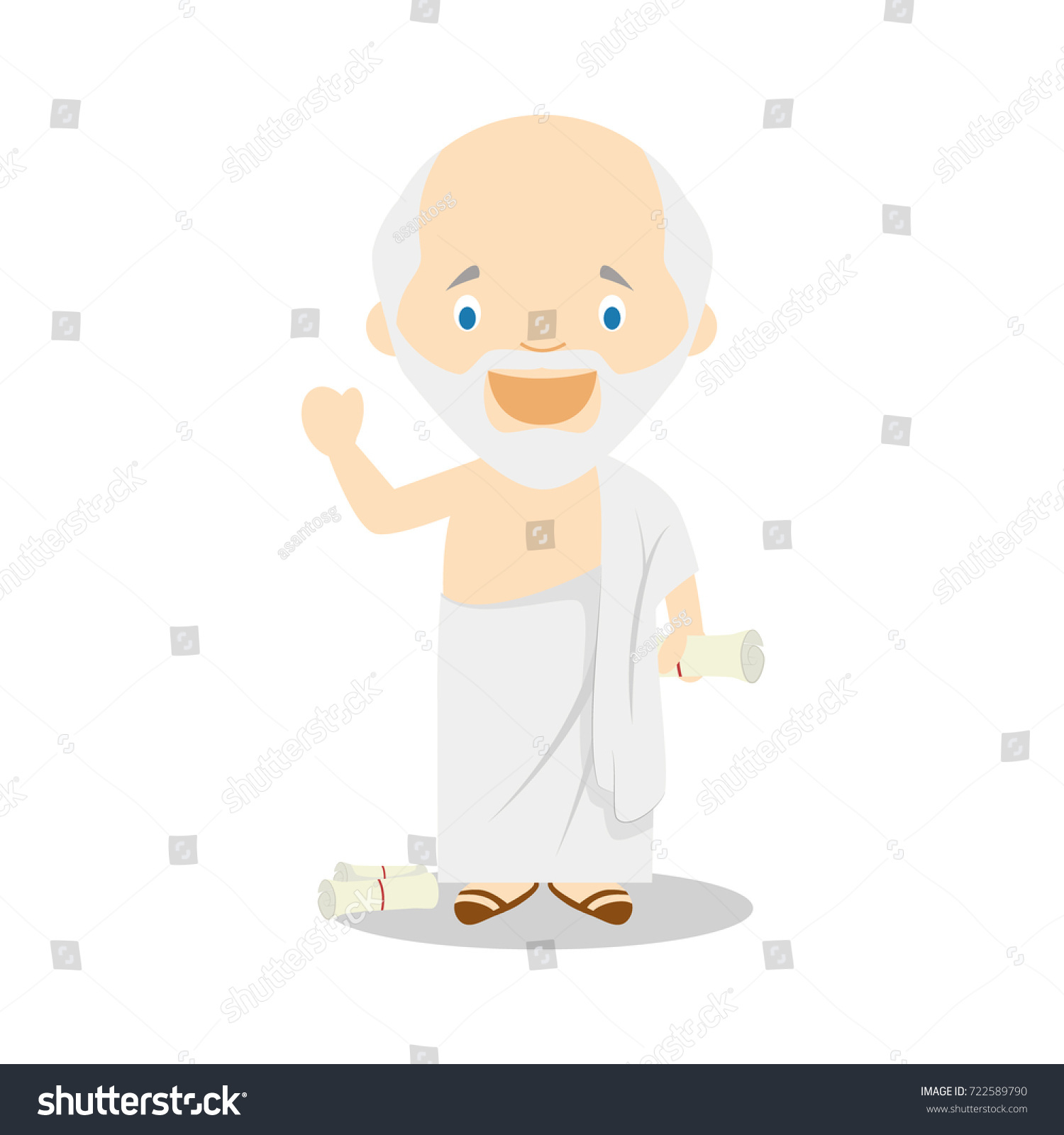 Socrates Cartoon Character Vector Illustration Kids Stock Vector ...