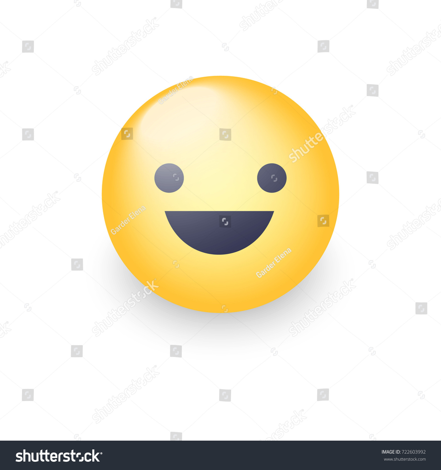 Fun Yellow Cartoon Emoji Face Smile Stock Vector (Royalty Free ...