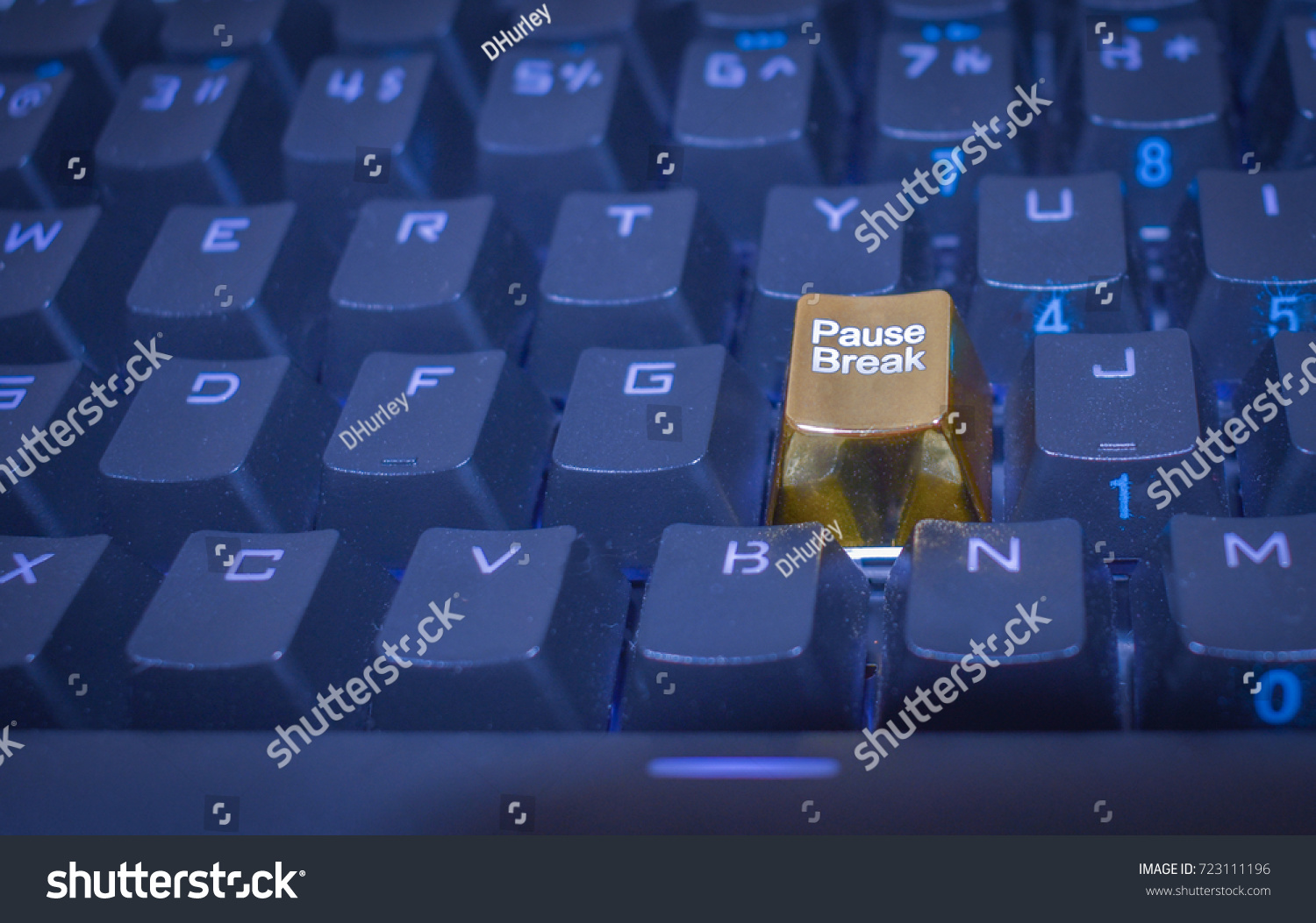 blue and gold keyboard