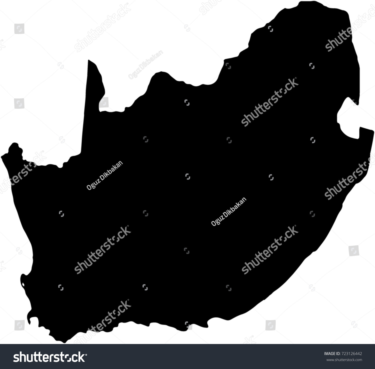 South Africa Country Map Illustration Black Stock Illustration ...