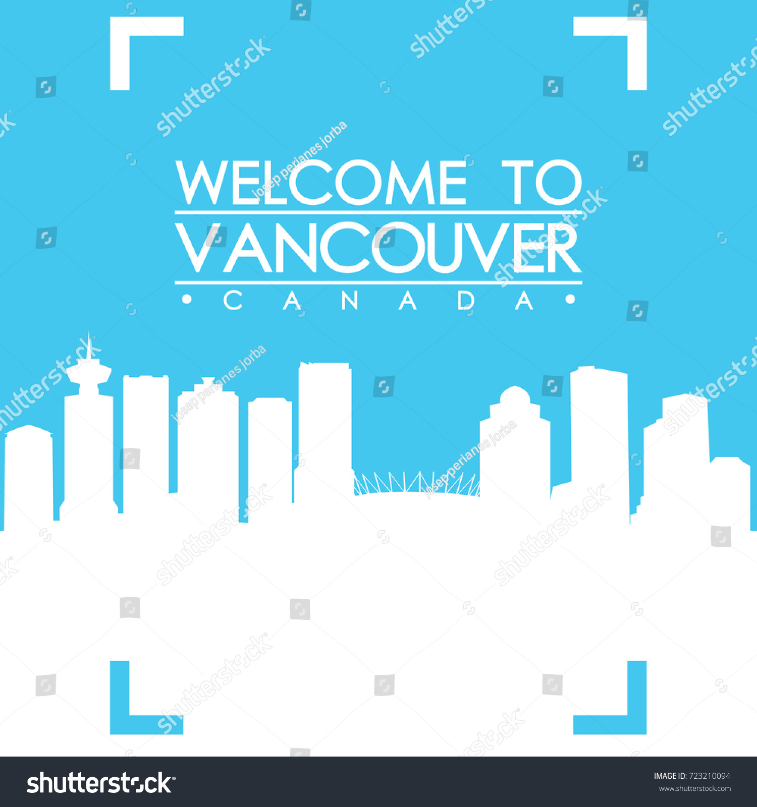 Welcome Vancouver Skyline City Flyer Design Stock Vector (Royalty Free ...