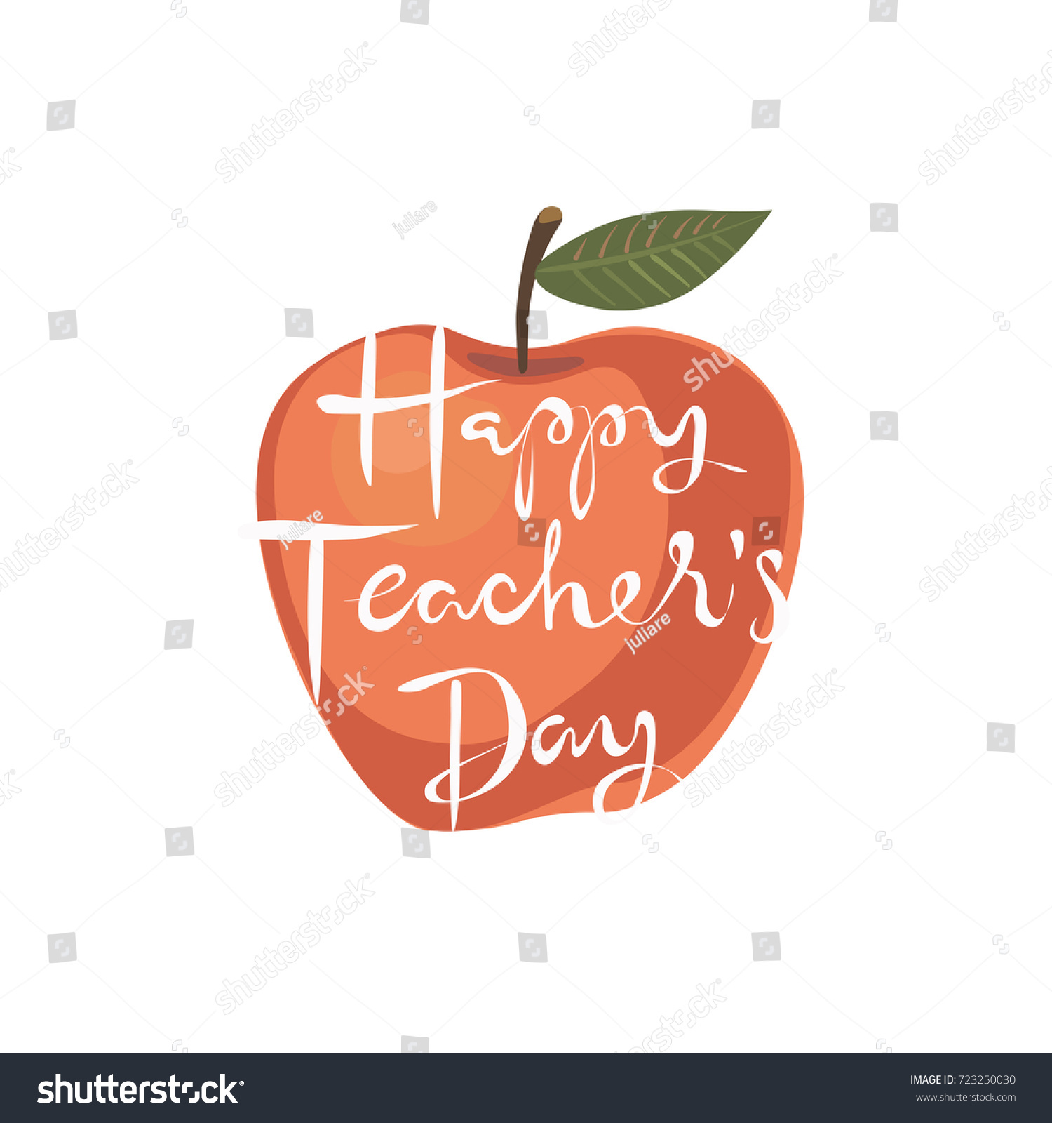 Happy Teachers Day Apple Greeting Card Stock Vector (Royalty Free ...