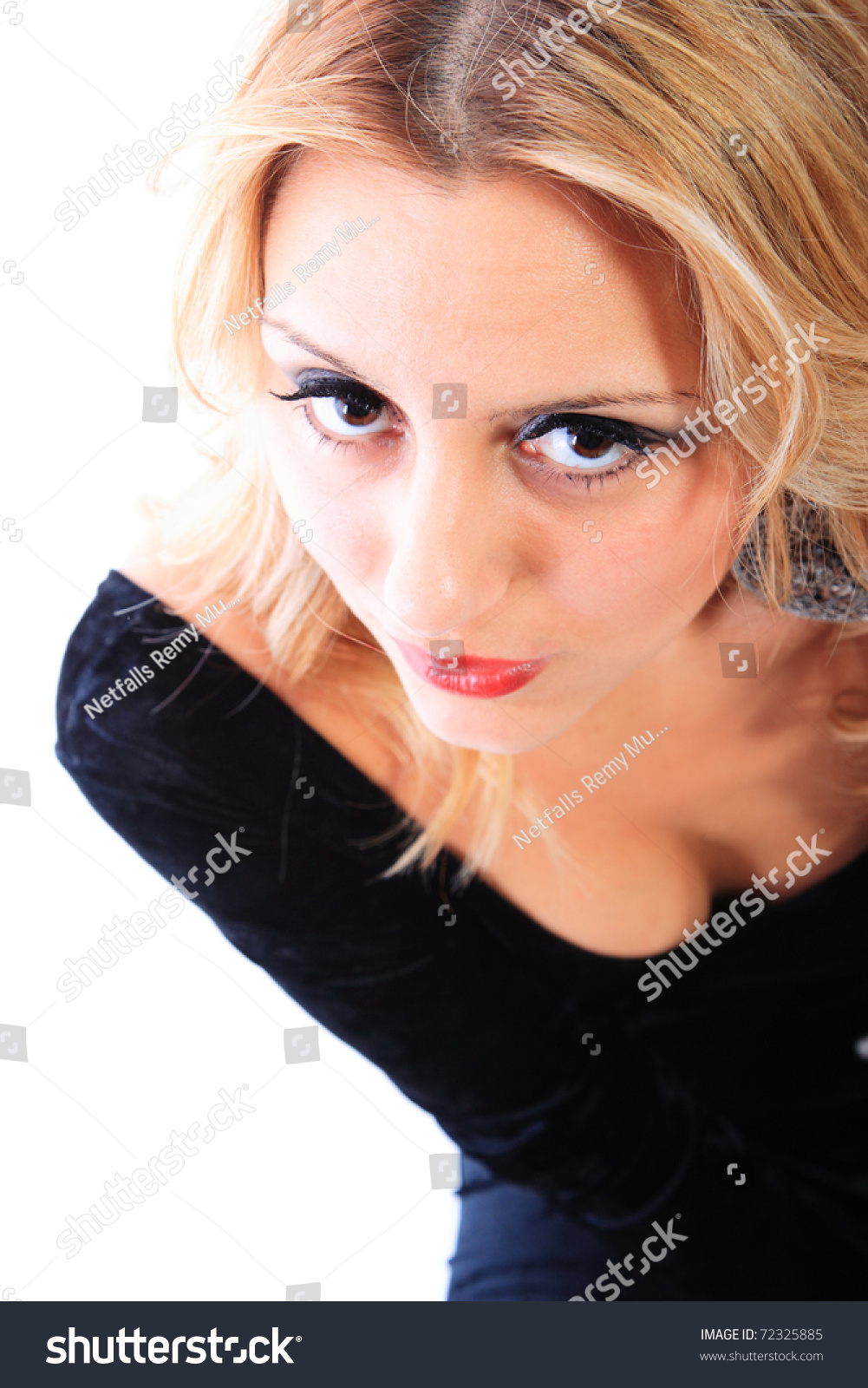 Sexy Young Woman Wearing Black Dress Foto Stok 72325885 Shutterstock