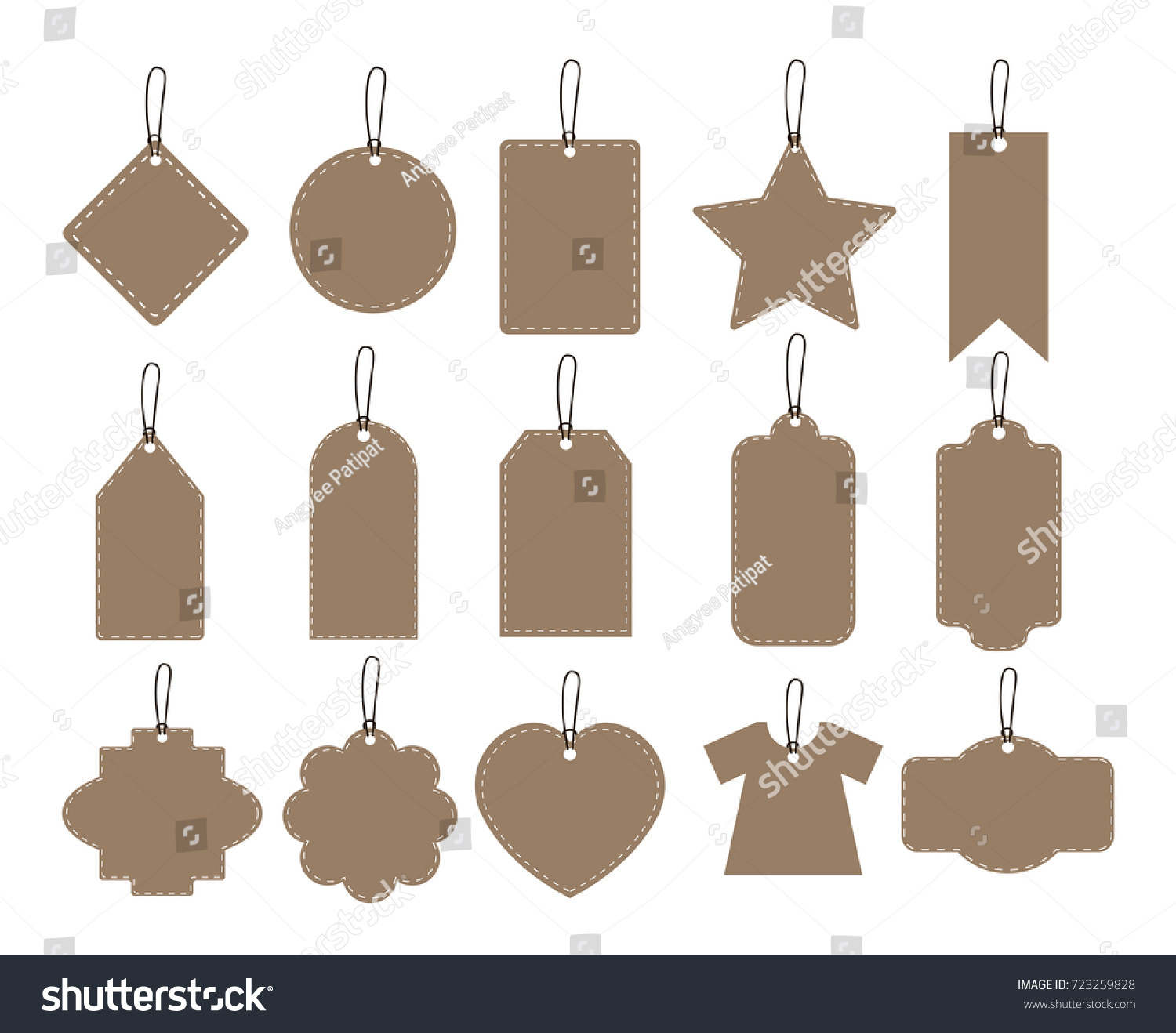 Set Illustration Brown Hang Tag Collection Stock Vector (Royalty Free ...