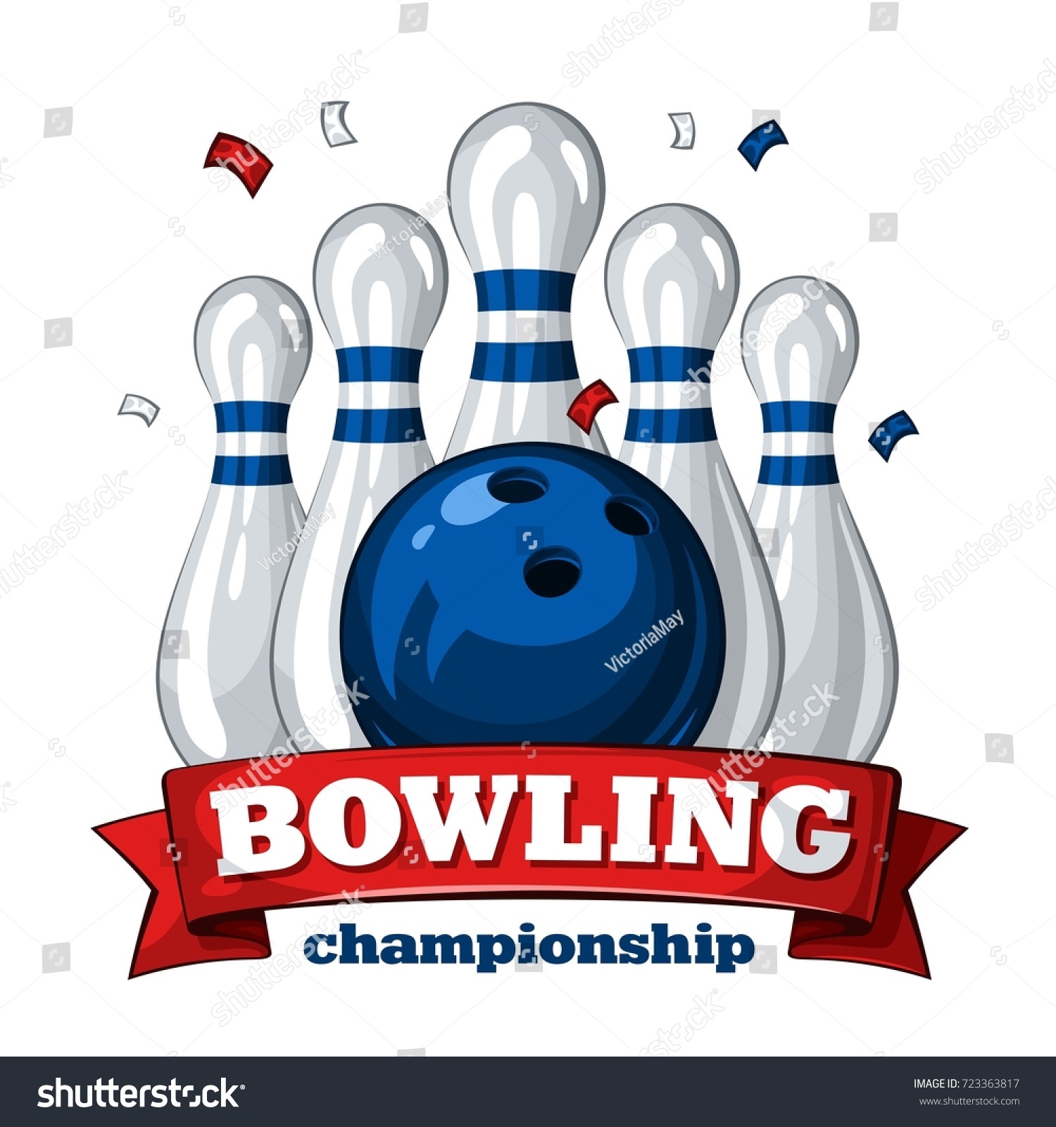 Colorful Poster Bowling Tournament Vector Template Stock Vector ...