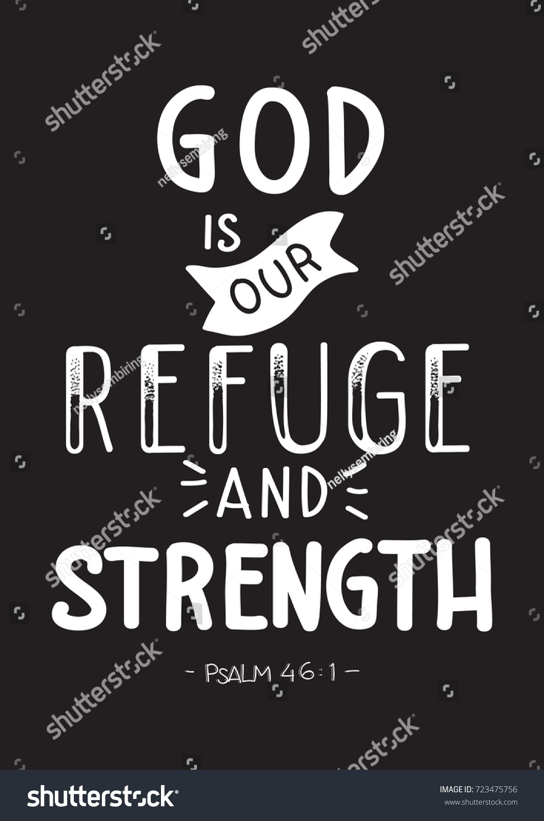 Hand Lettering God Our Refuge Strength Stock Vector (Royalty Free ...