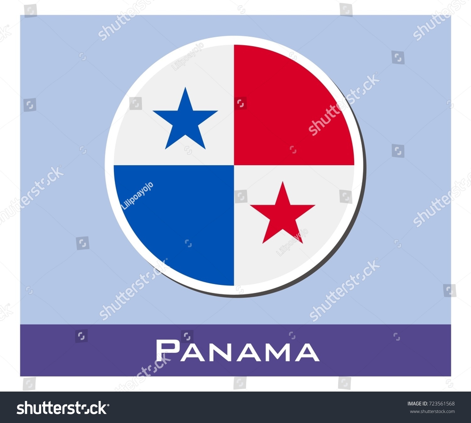 Panama Flag Icon Stock Vector (royalty Free) 723561568 