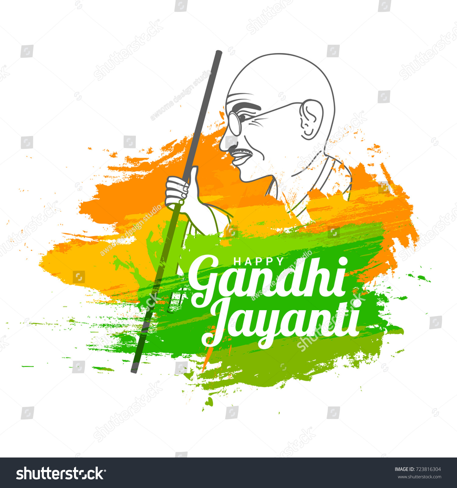 Illustrationposter Banner Gandhi Jayanti Background Stock Vector ...