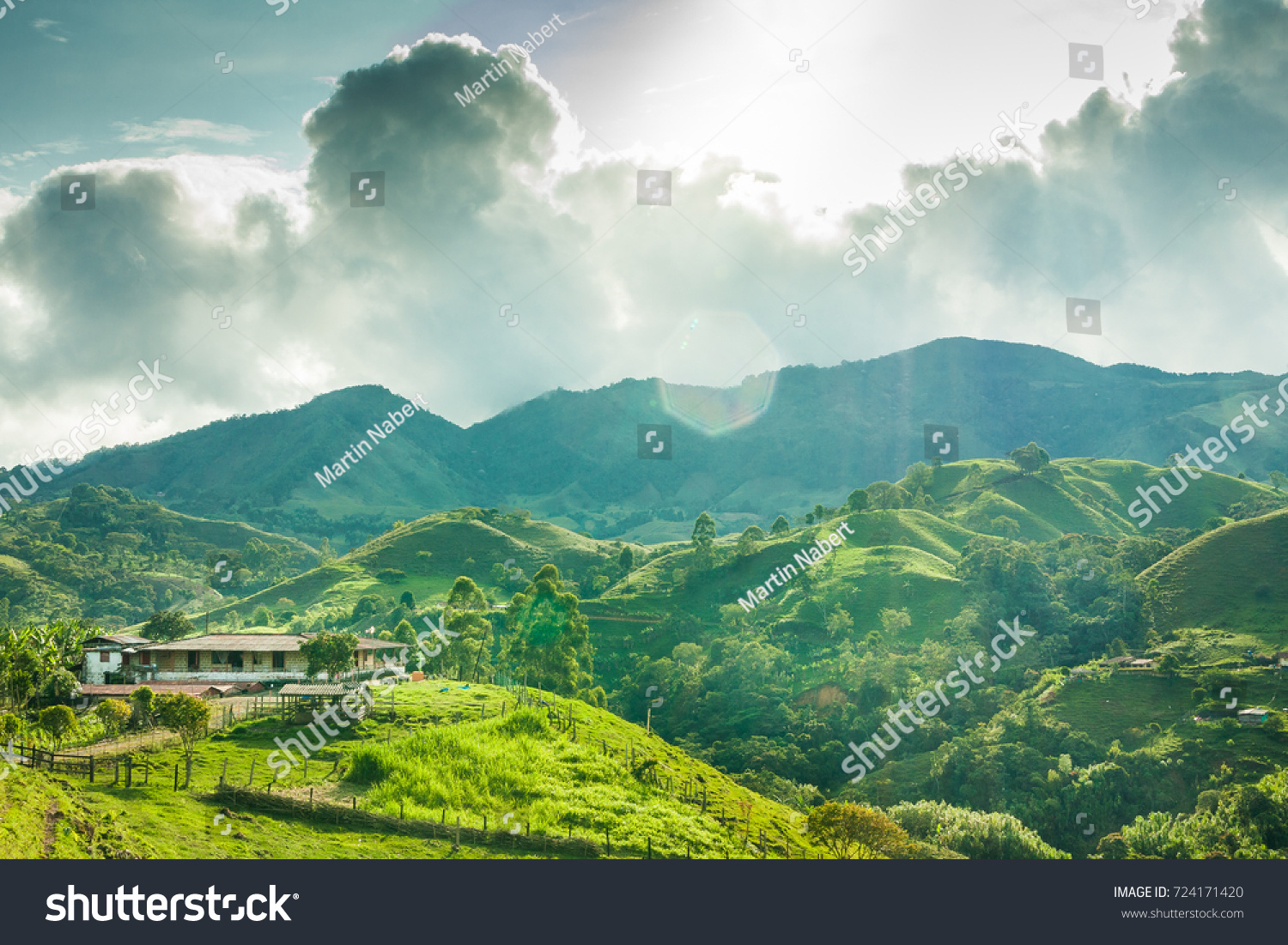 4 067 Im Genes De Colombia Mountains Coffee Im Genes Fotos Y   Stock Photo This Image Shows A Farmhouse Of A Coffee Farmer Outside Of Jercio Colombia 724171420 