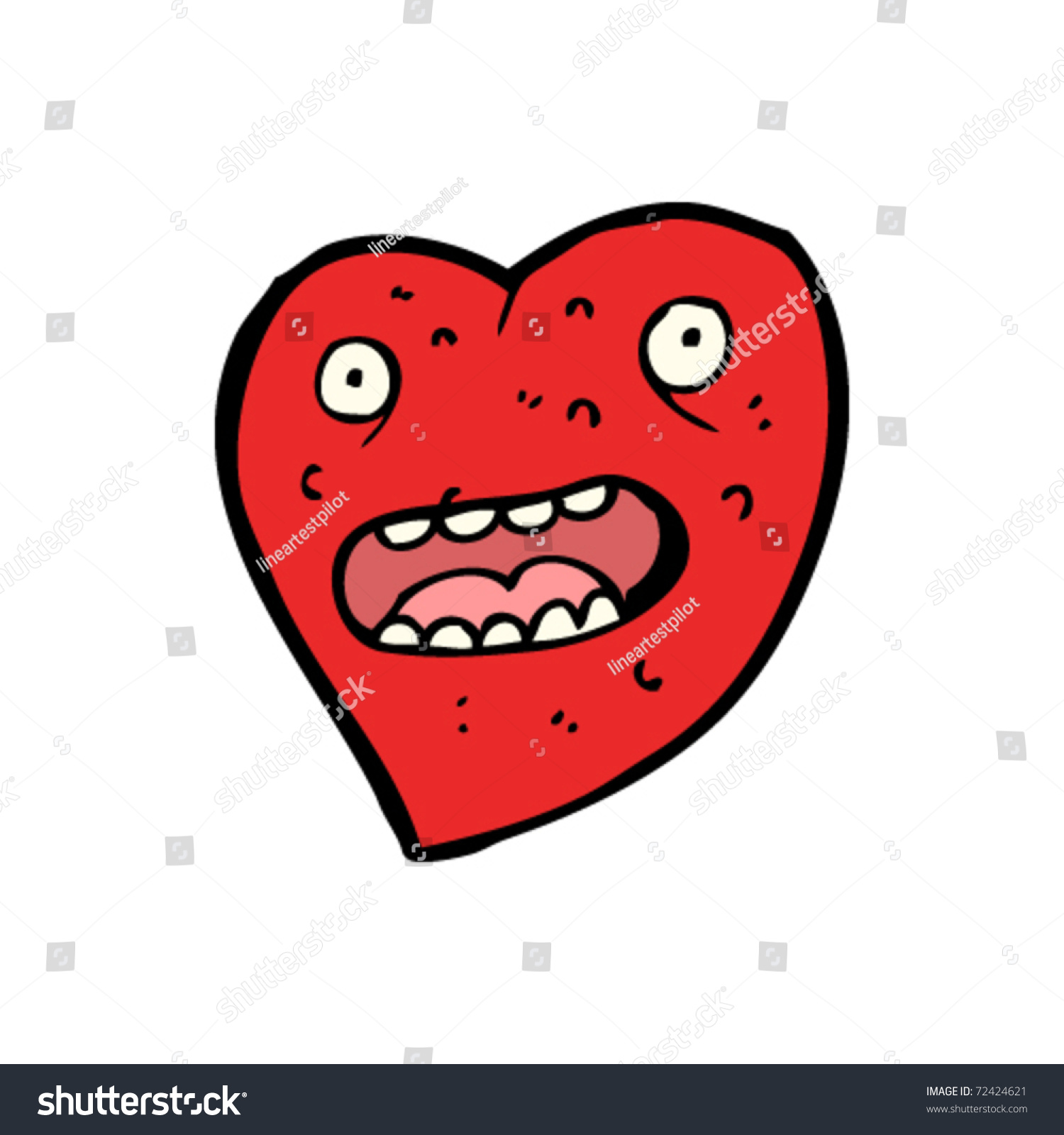 Ugly Heart Cartoon Stock Vector (Royalty Free) 72424621 | Shutterstock