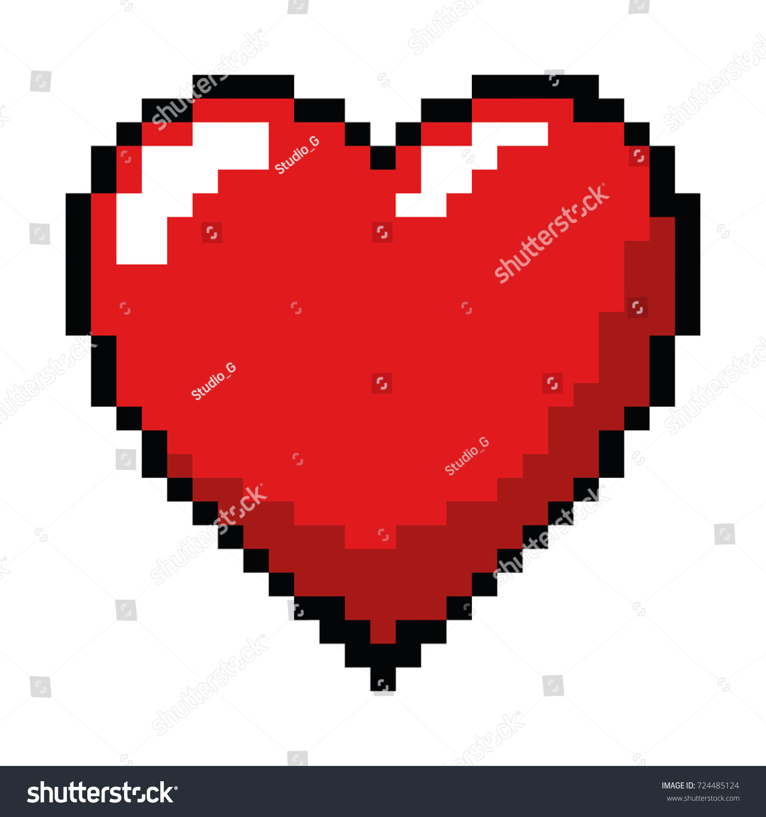 Pixelated Heart Game Icon Stock Vector (Royalty Free) 724485124 ...