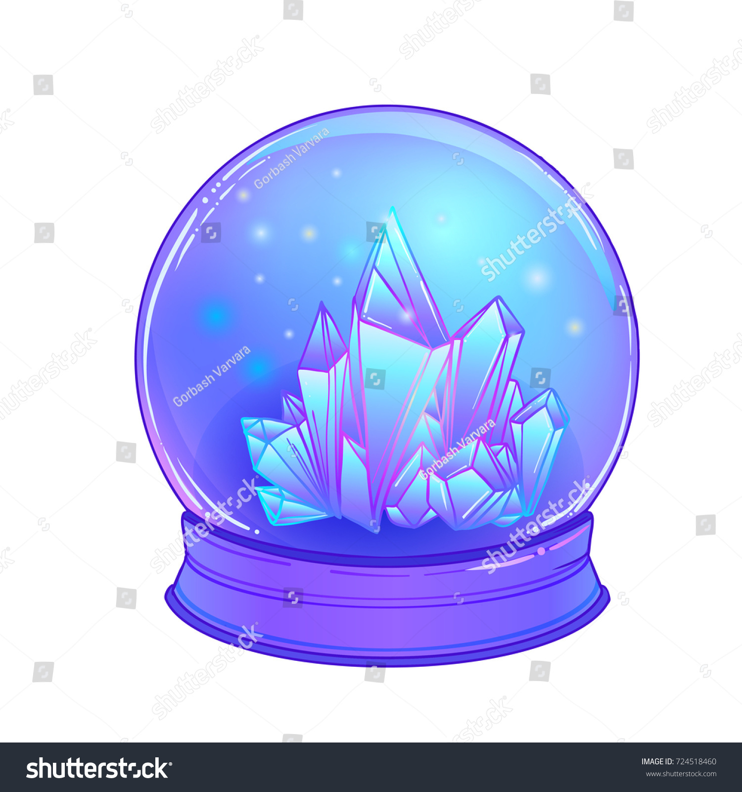 Crystal Ball Crystals Gems Inside Creepy Stock Vector (Royalty Free ...