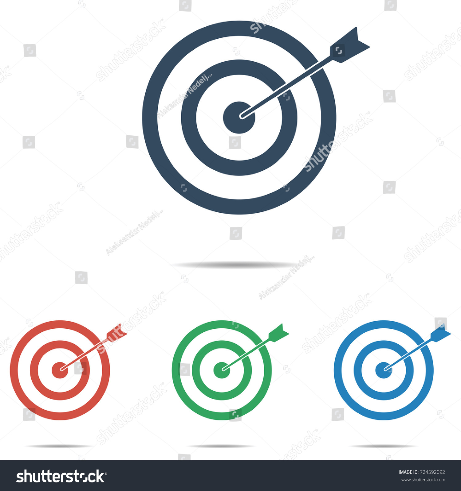 Target Icon Set Simple Flat Design Stock Vector (Royalty Free ...