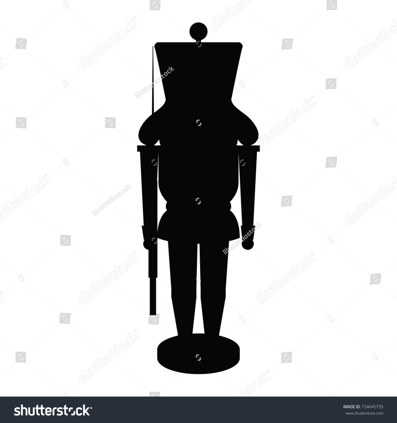 Isolated Nutcracker Soldier Silhouette On White Stock Vector (Royalty Free)...