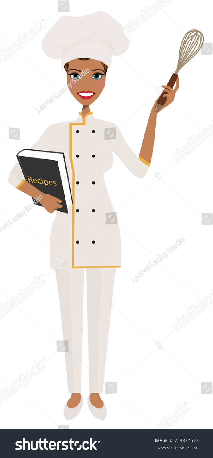 Female Cook Chef Clipart Vector Logo Stock Vector (Royalty Free ...