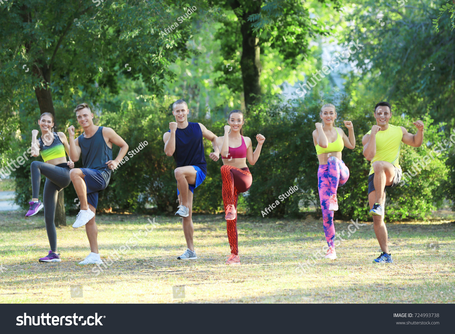 young people exercising