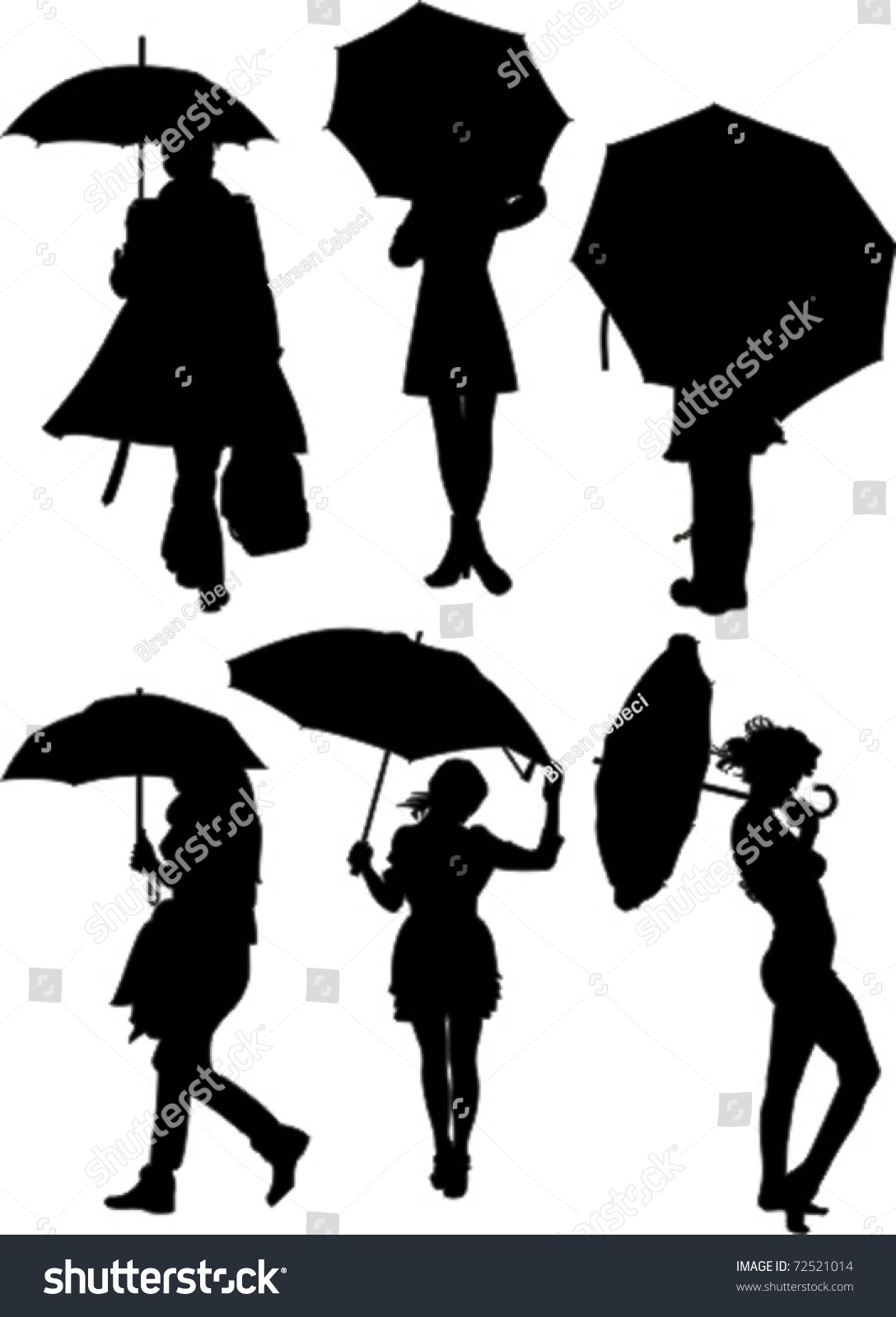 Макет женщины с зонтом