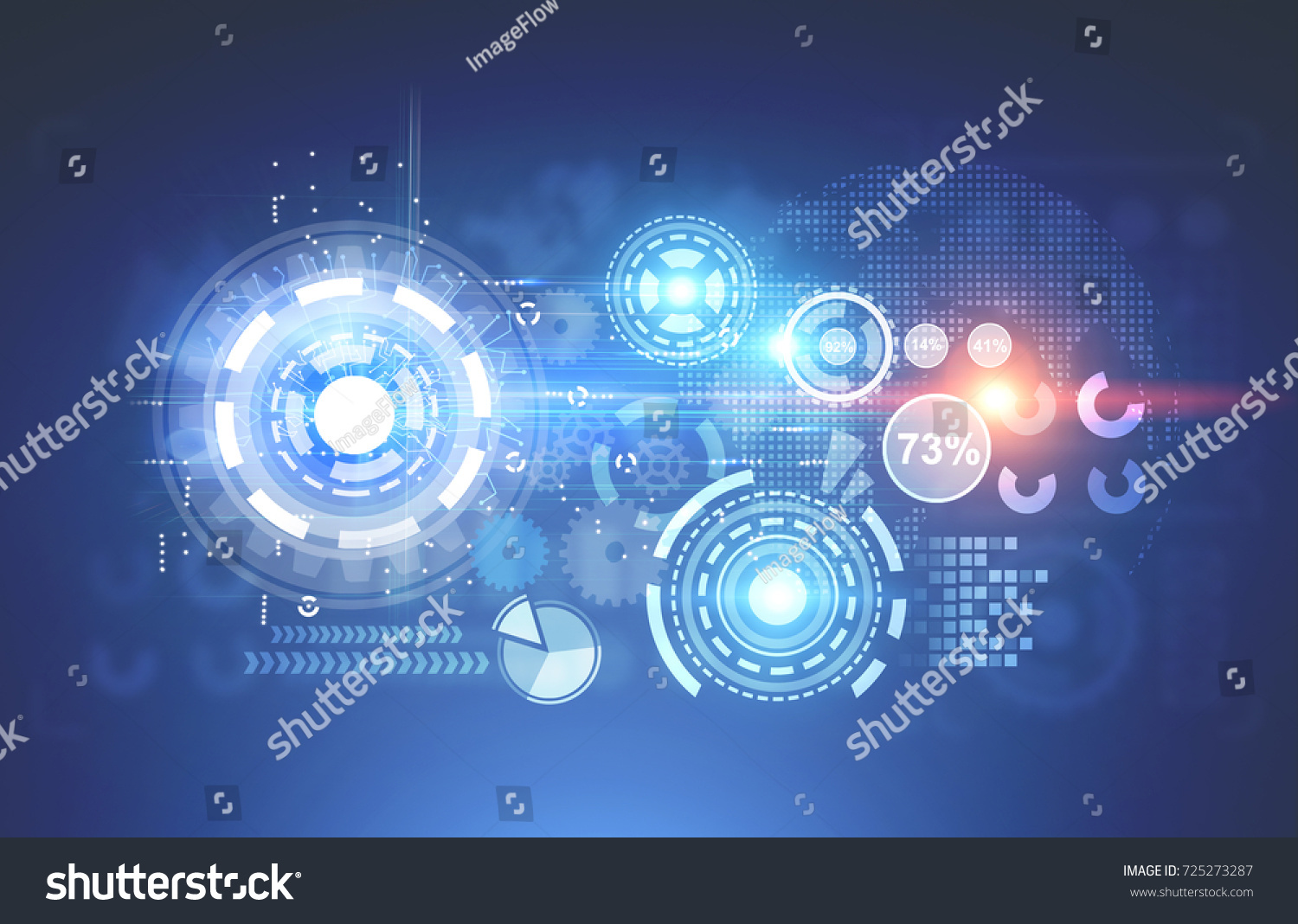 Hud Cogs Gears Stylised Planet Earth Stock Photo 725273287 | Shutterstock