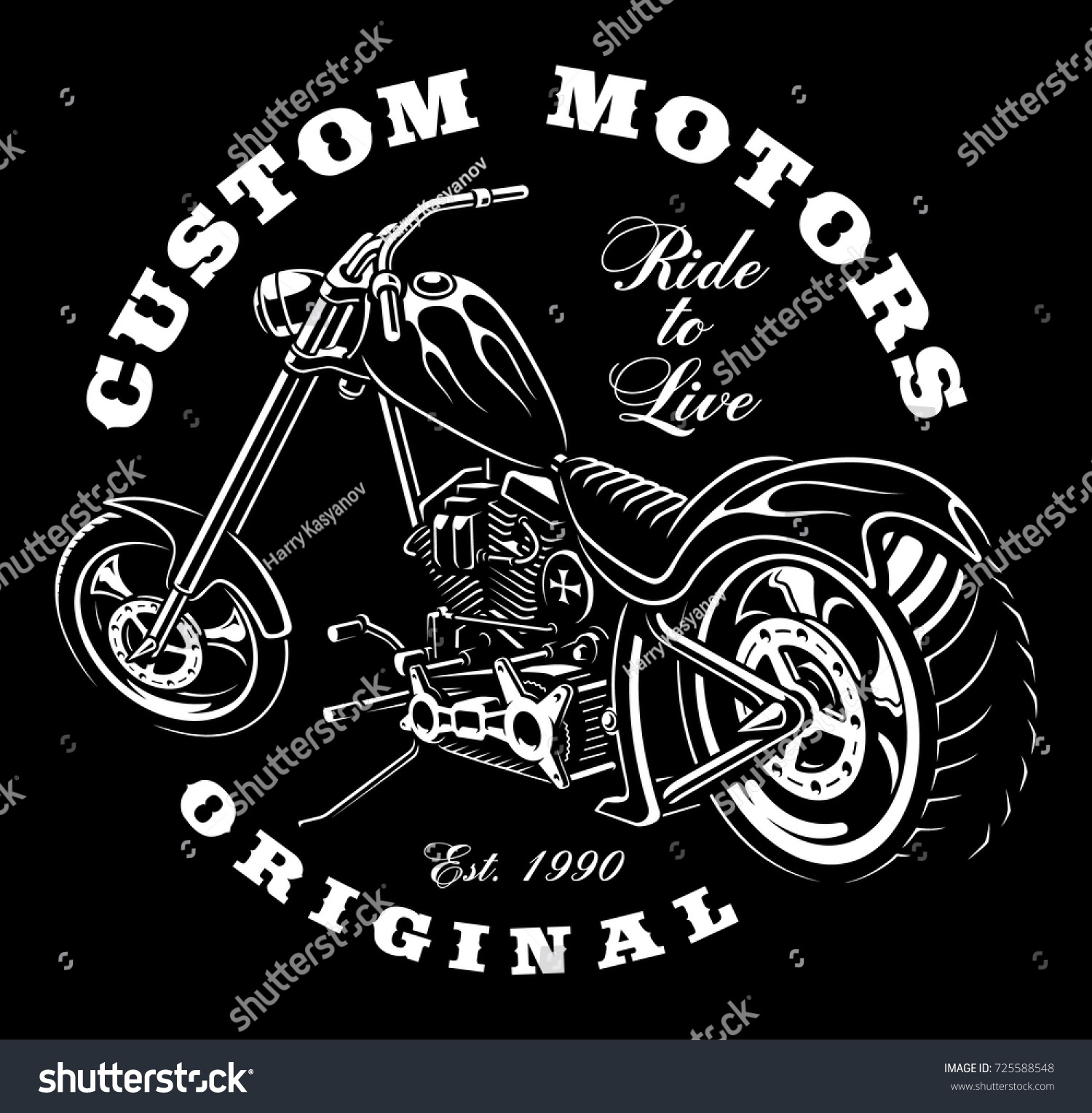 Illustration Motocycle Flames Isolated Version On Stock Vector (Royalty ...