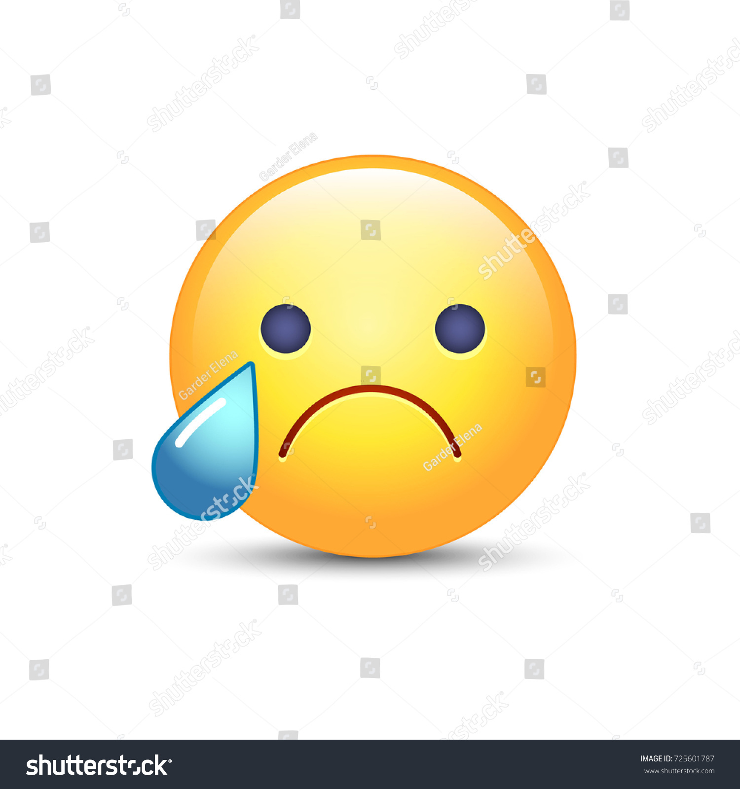 Disappointed Emoji Face Crying Cartoon Smiley Stock Illustration 