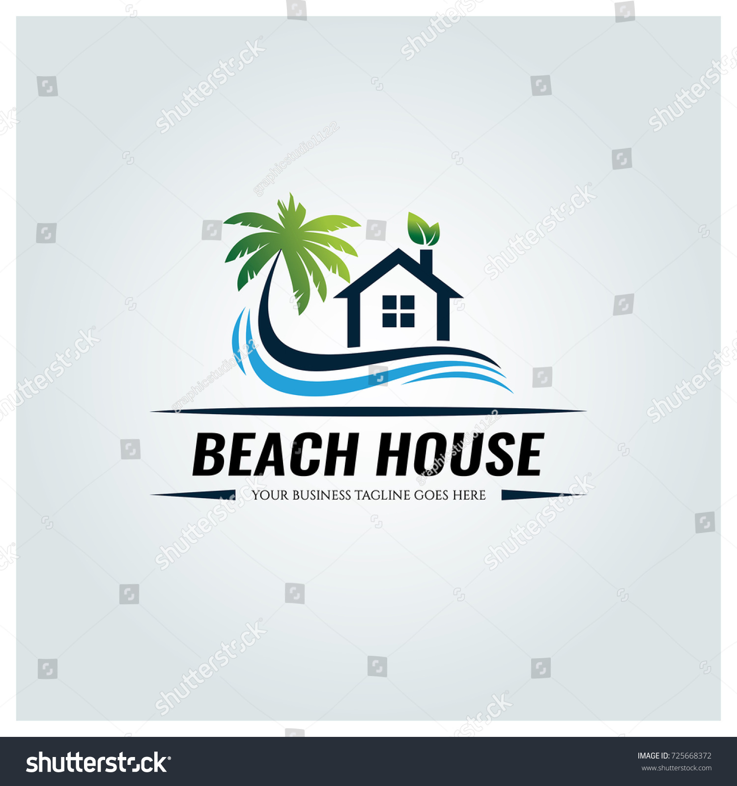 Beach House Logo Design Template Vector Stock Vector (Royalty Free ...