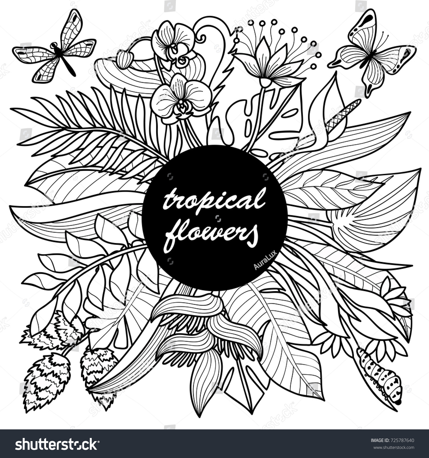 free exotic flowers coloring pages