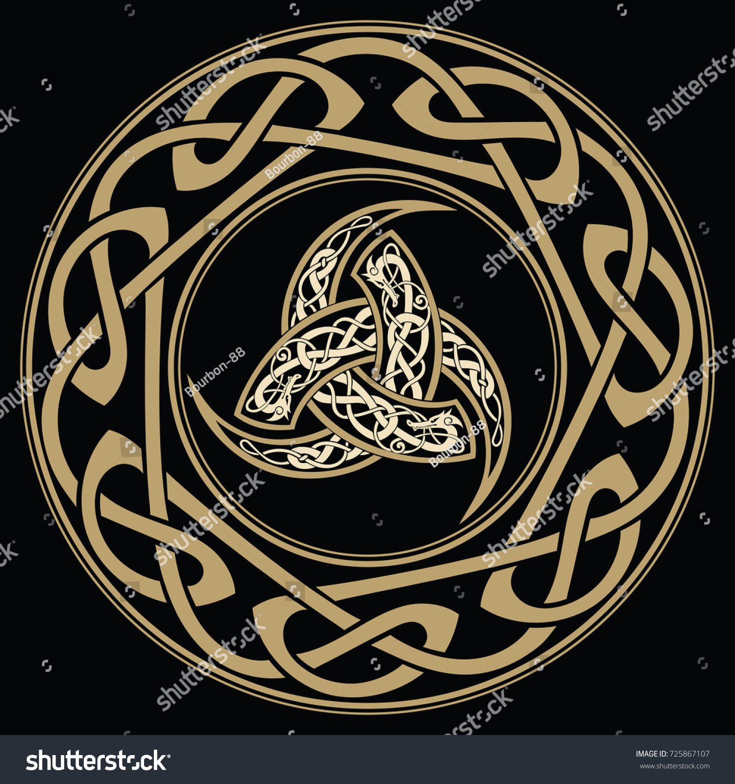 Triple Horns Odin Decorated Ancient European Stock Vector (Royalty Free ...
