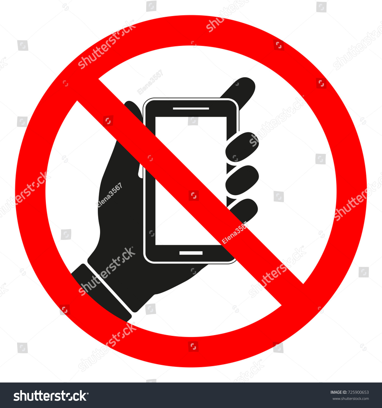 Sign Forbidden Phone On White Background Stock Vector (Royalty Free ...