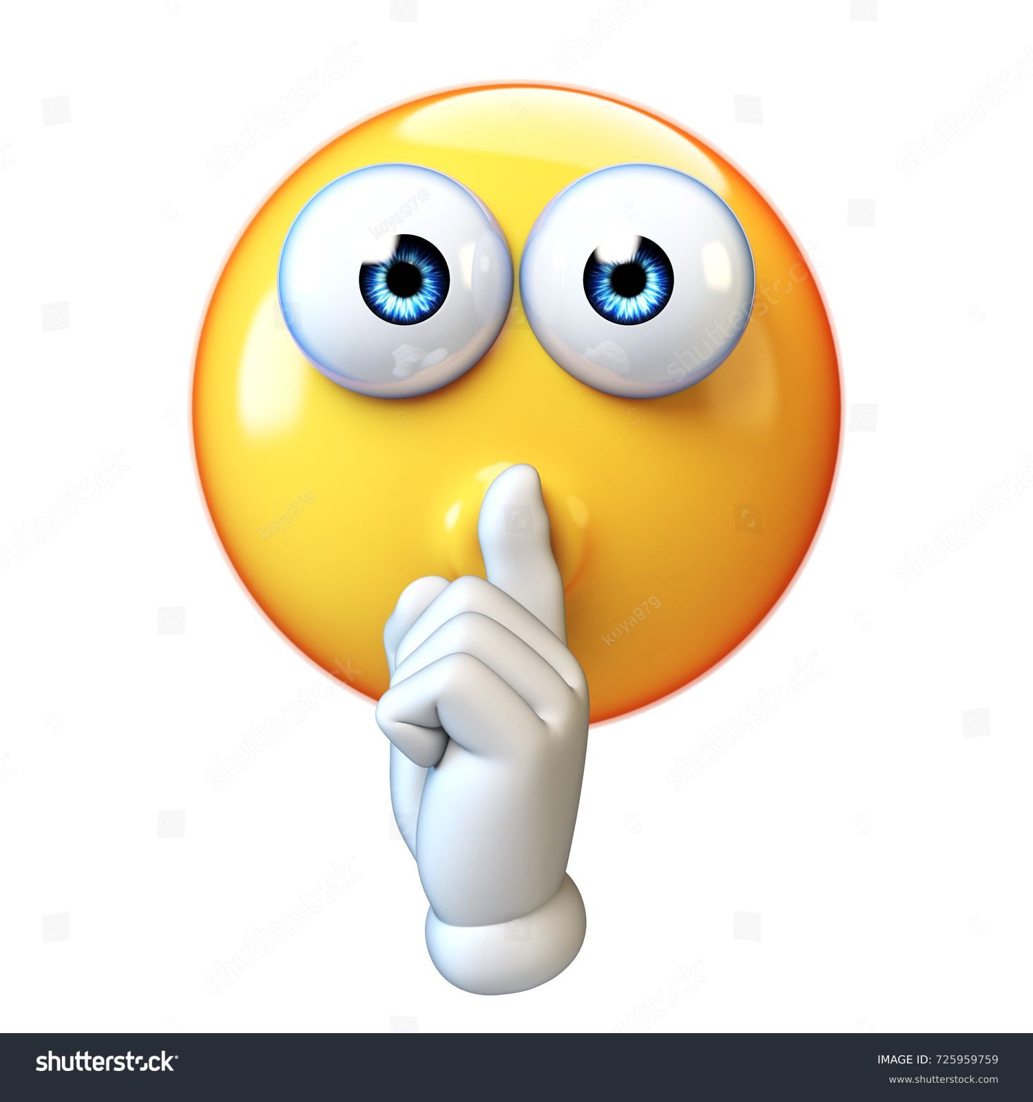 Emoji Making Silence Hand Gesture Isolated Stock Illustration 725959759 