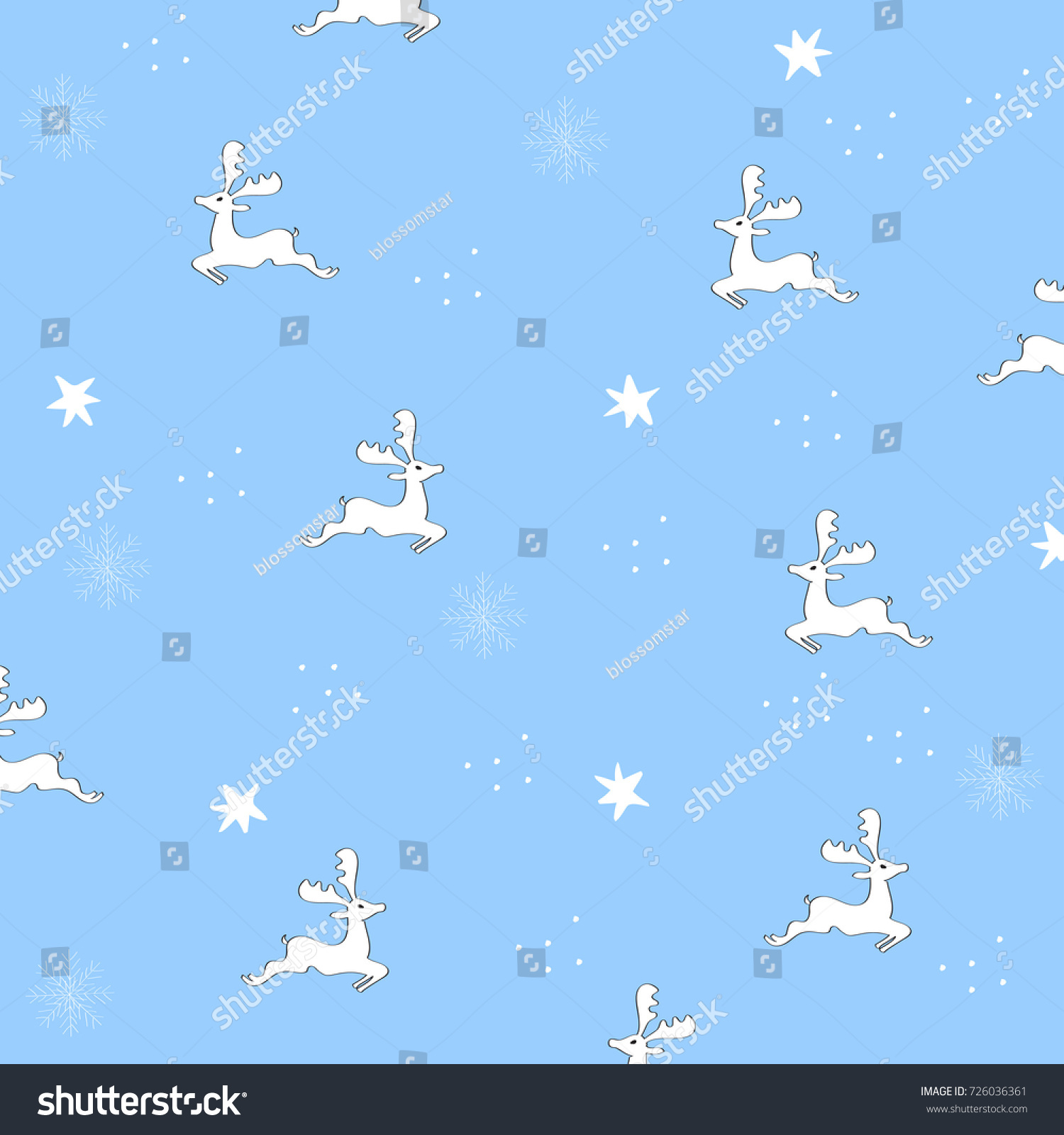 Deer Pattern Background Reindeer Poster Design Stock Vector (Royalty