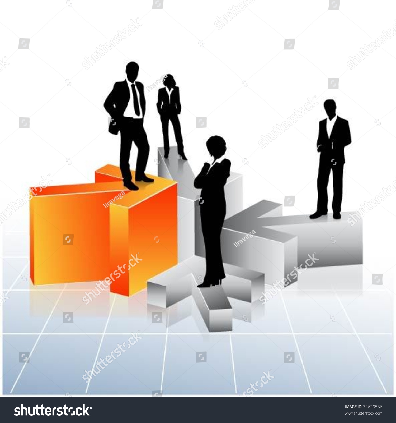 Business People Team Standing On 3d Stock Vector (Royalty Free ...