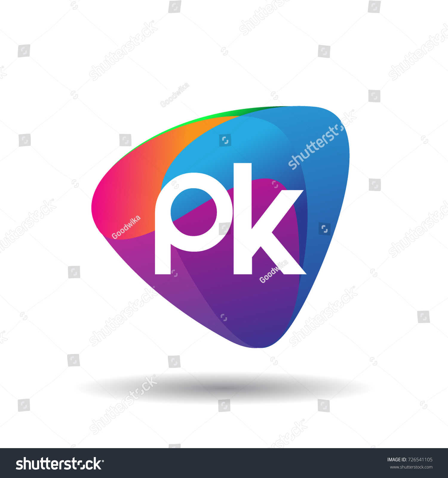 Letter Pk Logo Colorful Splash Background Stock Vector (Royalty Free ...