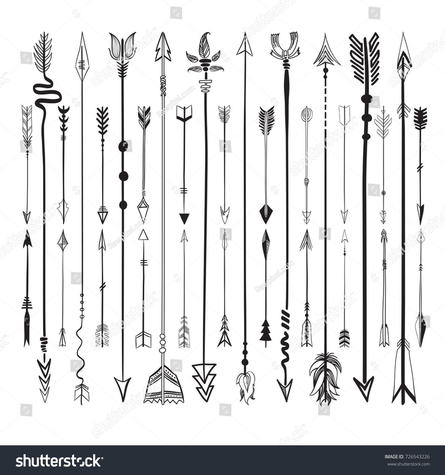 Set Collection Arrows Icons Vector Illustration Stock Vector (royalty 