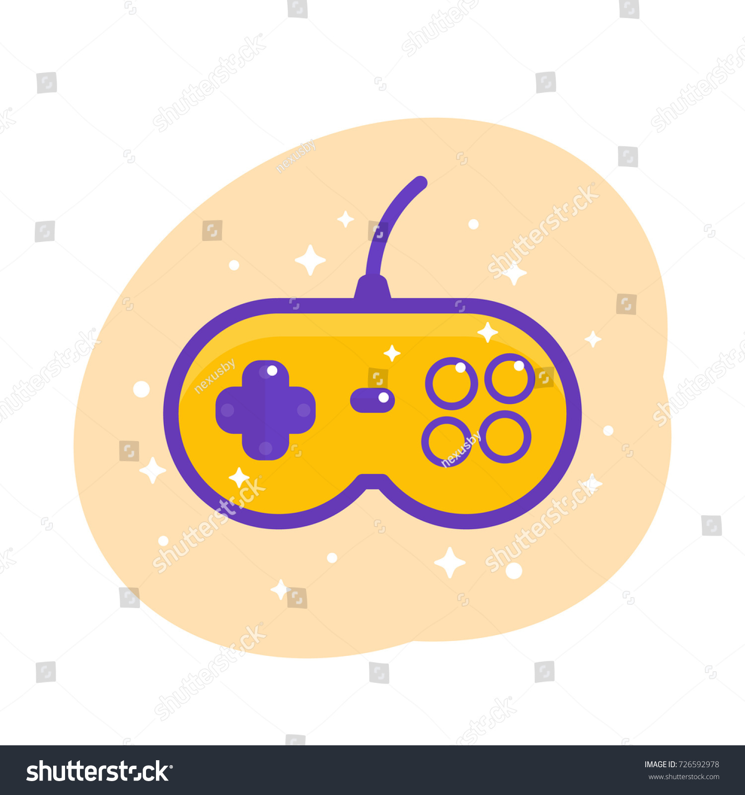 Gamepad Retro Game Controller Vector Illustration Stock Vector Royalty