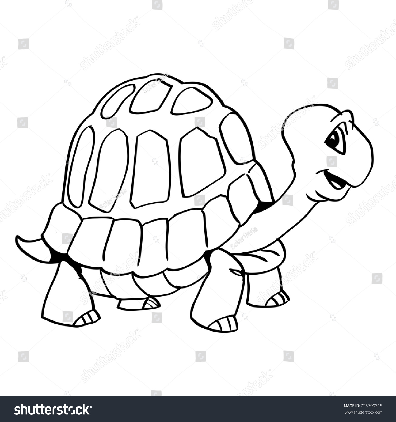 Hand Drawing Smiley Turtle Cartoon Isolated Stock Vector (Royalty Free ...