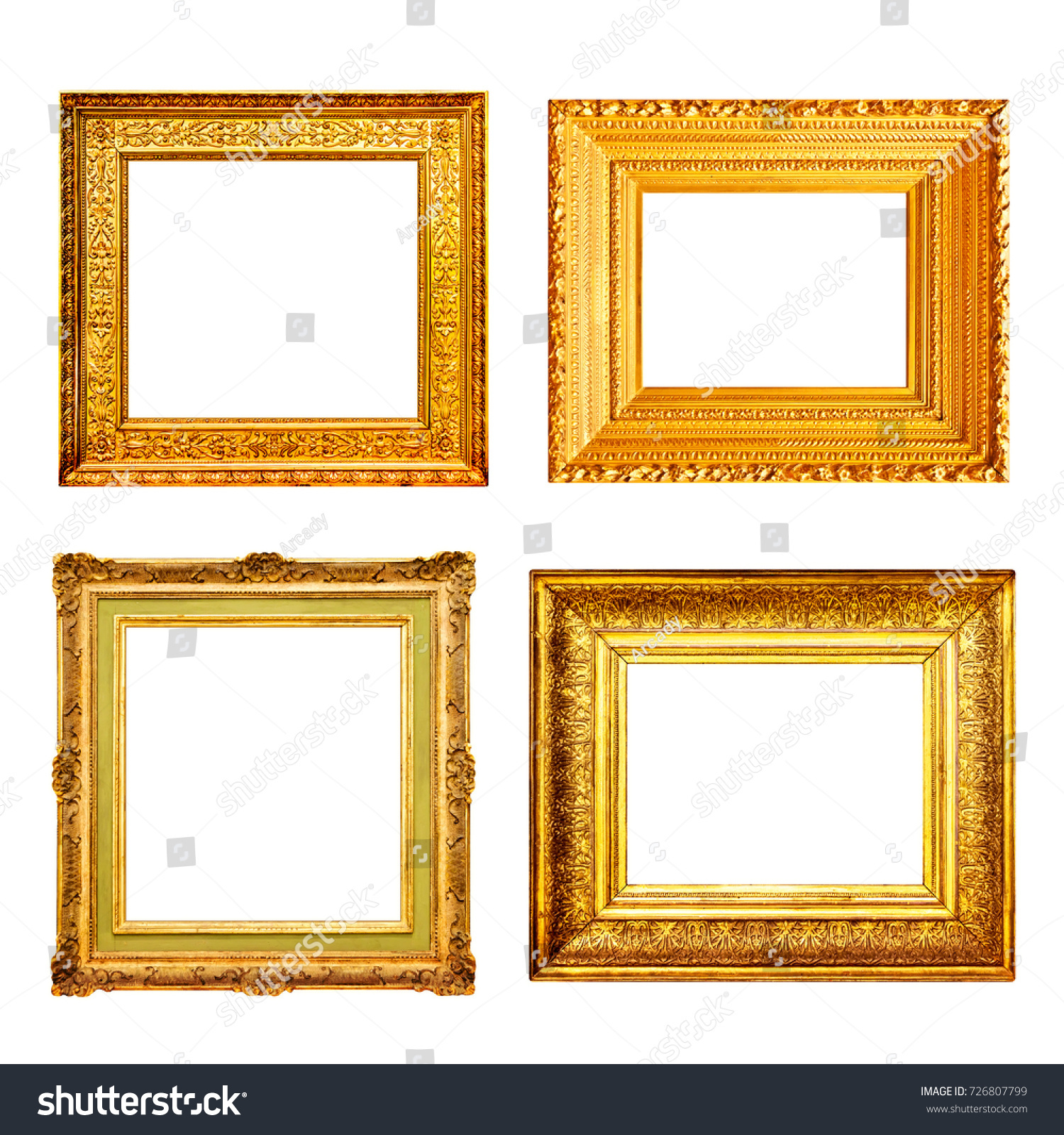 Set Antique Gold Frames Isolated On Stock Photo 726807799 | Shutterstock