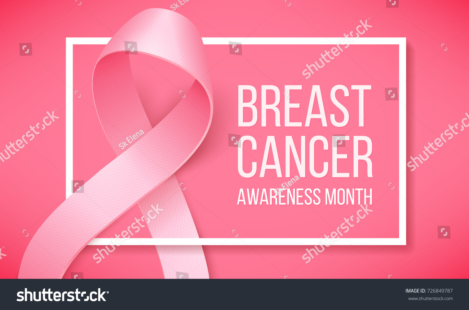 Realistic Pink Ribbon Breast Cancer Awareness Stock Vector (royalty 