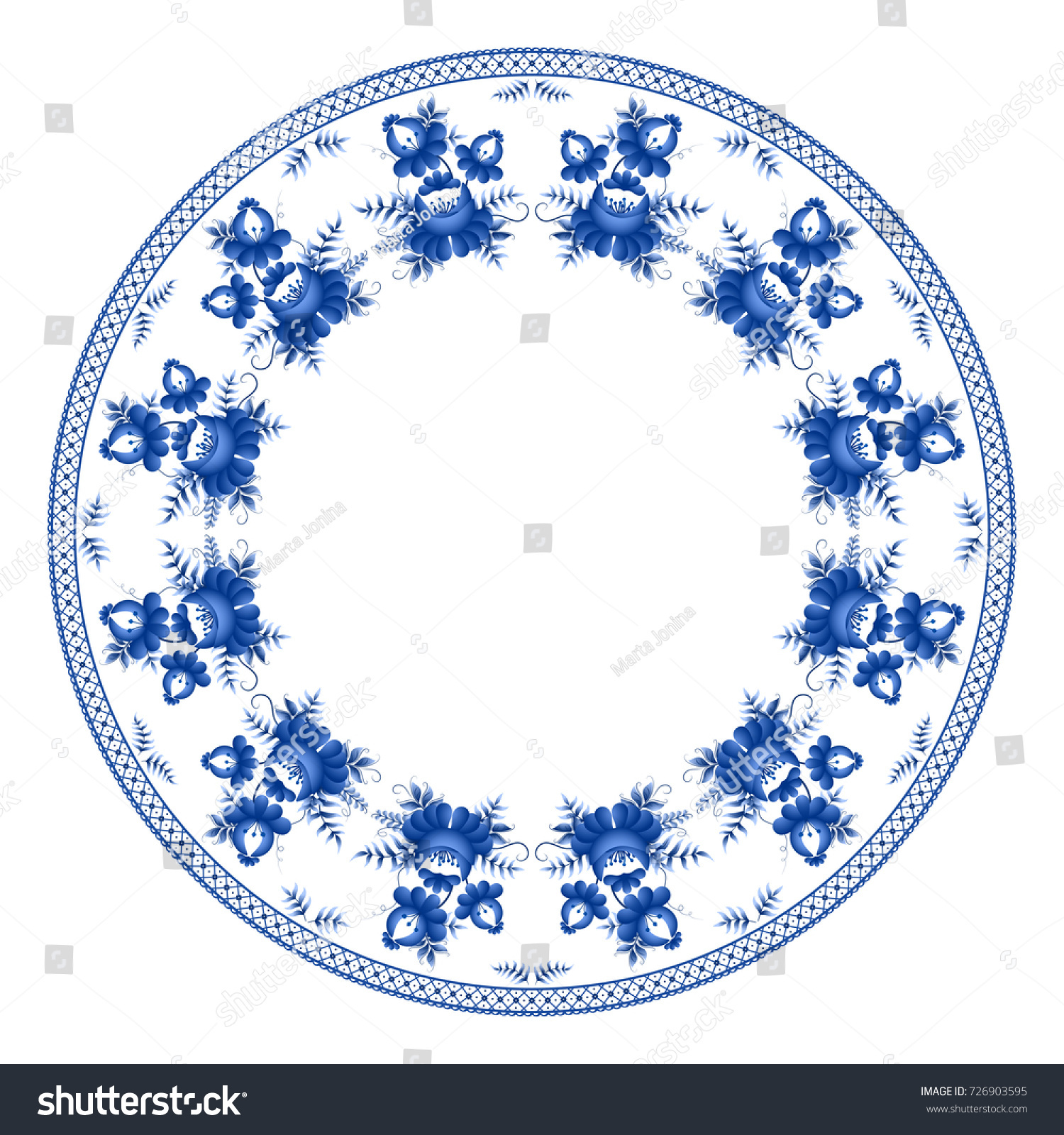 Classic Round Ghzel Ornament Border Stock Vector (Royalty Free ...