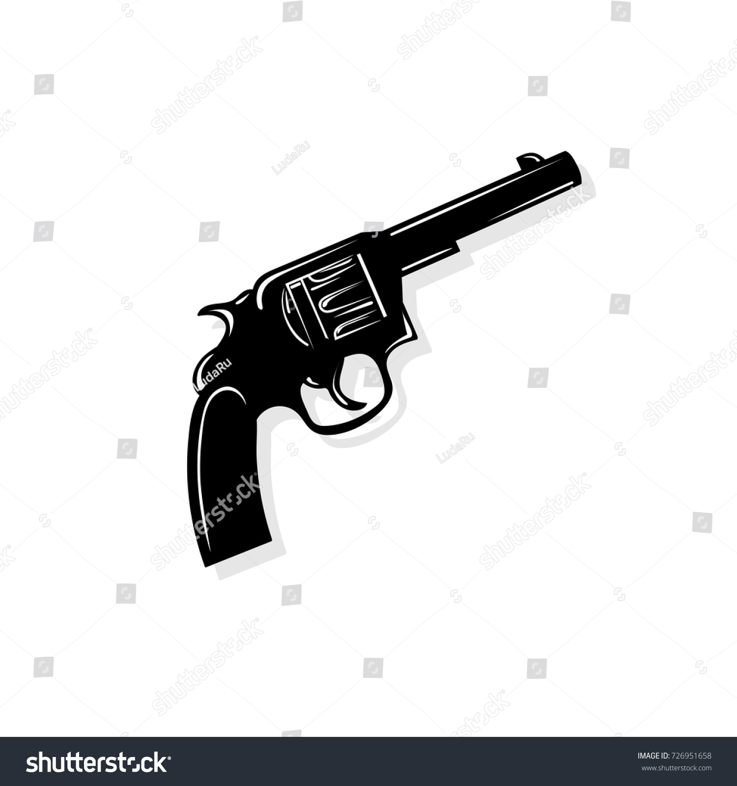 Black White Vector Picture Gun Stock Vector (Royalty Free) 726951658 ...