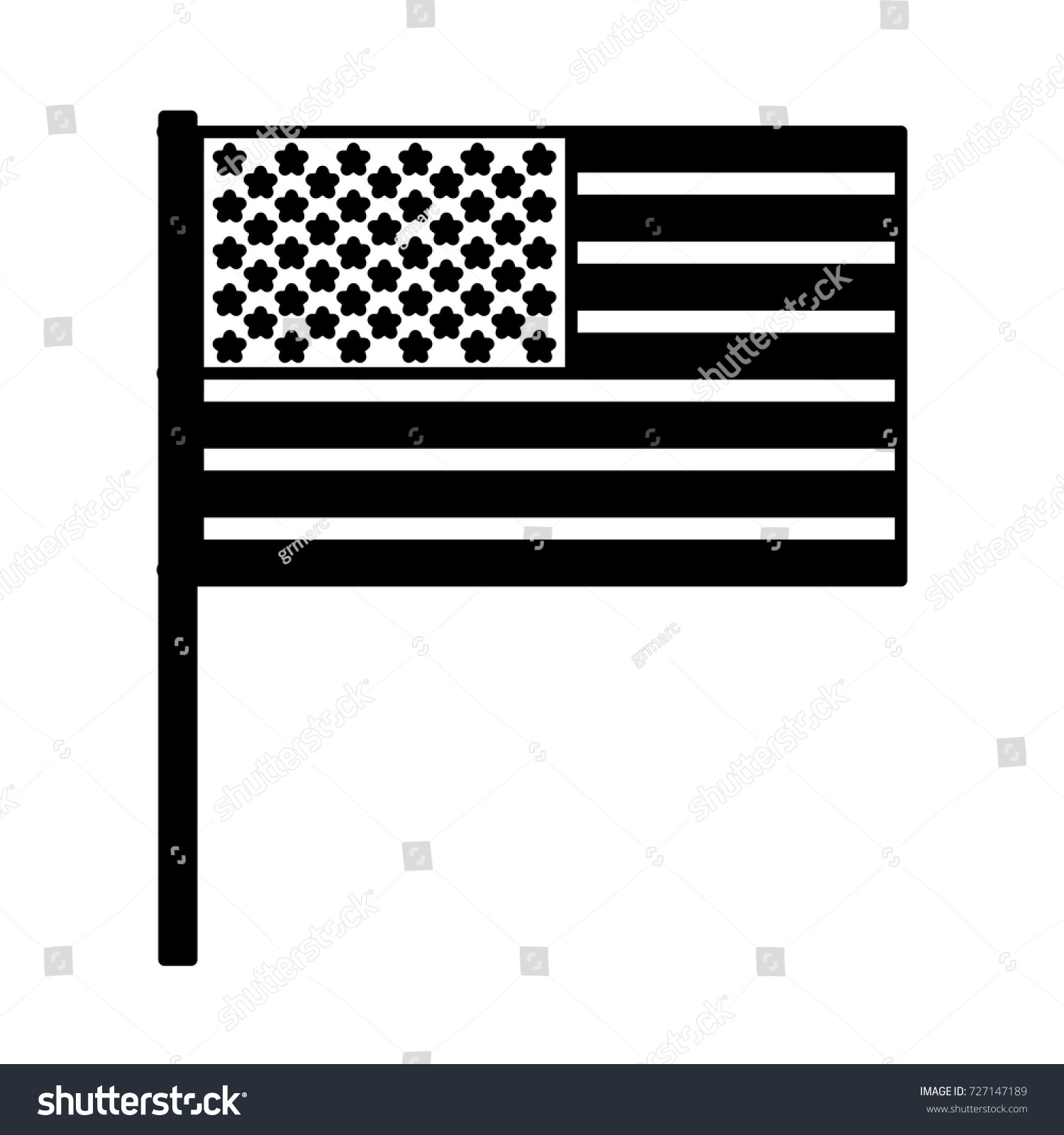 United States Flag Pole Black Silhouette Stock Vector (Royalty Free ...