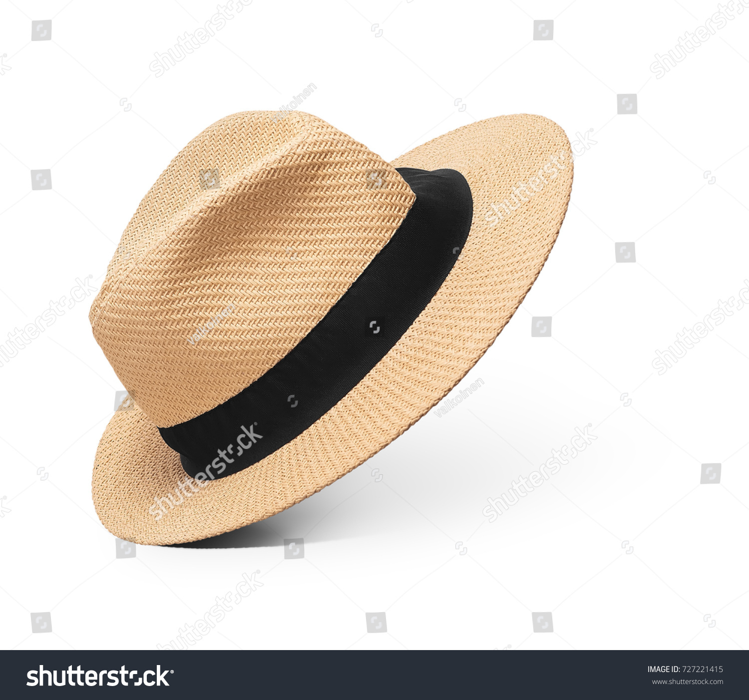 straw hat black ribbon