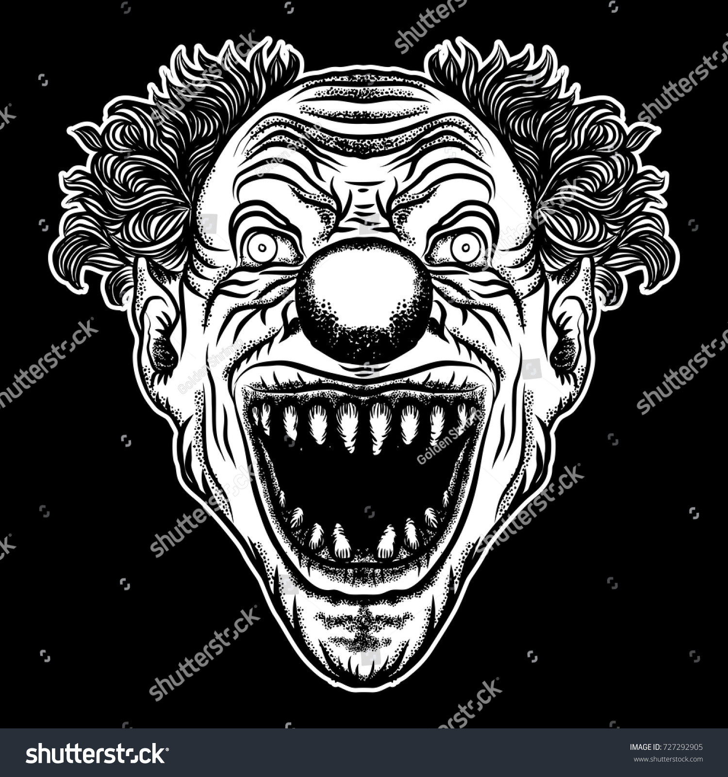 Scary Clown Head Concept Circus Horror Stock Vector (Royalty Free ...