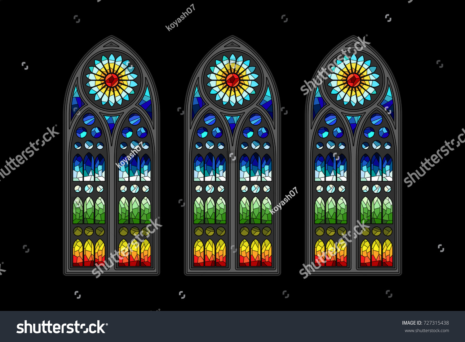 Vector Stainedglass Gothic Window Design Stock Vector (Royalty Free ...