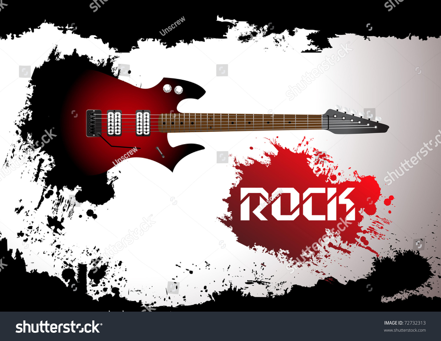 Vector Rock Guitar Background Clipart Stock Vector (Royalty Free ...