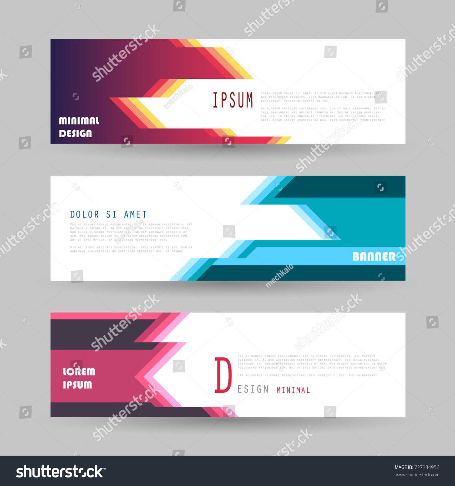 Vector Horizontal Banner Template Abstract Design Stock Vector (Royalty ...