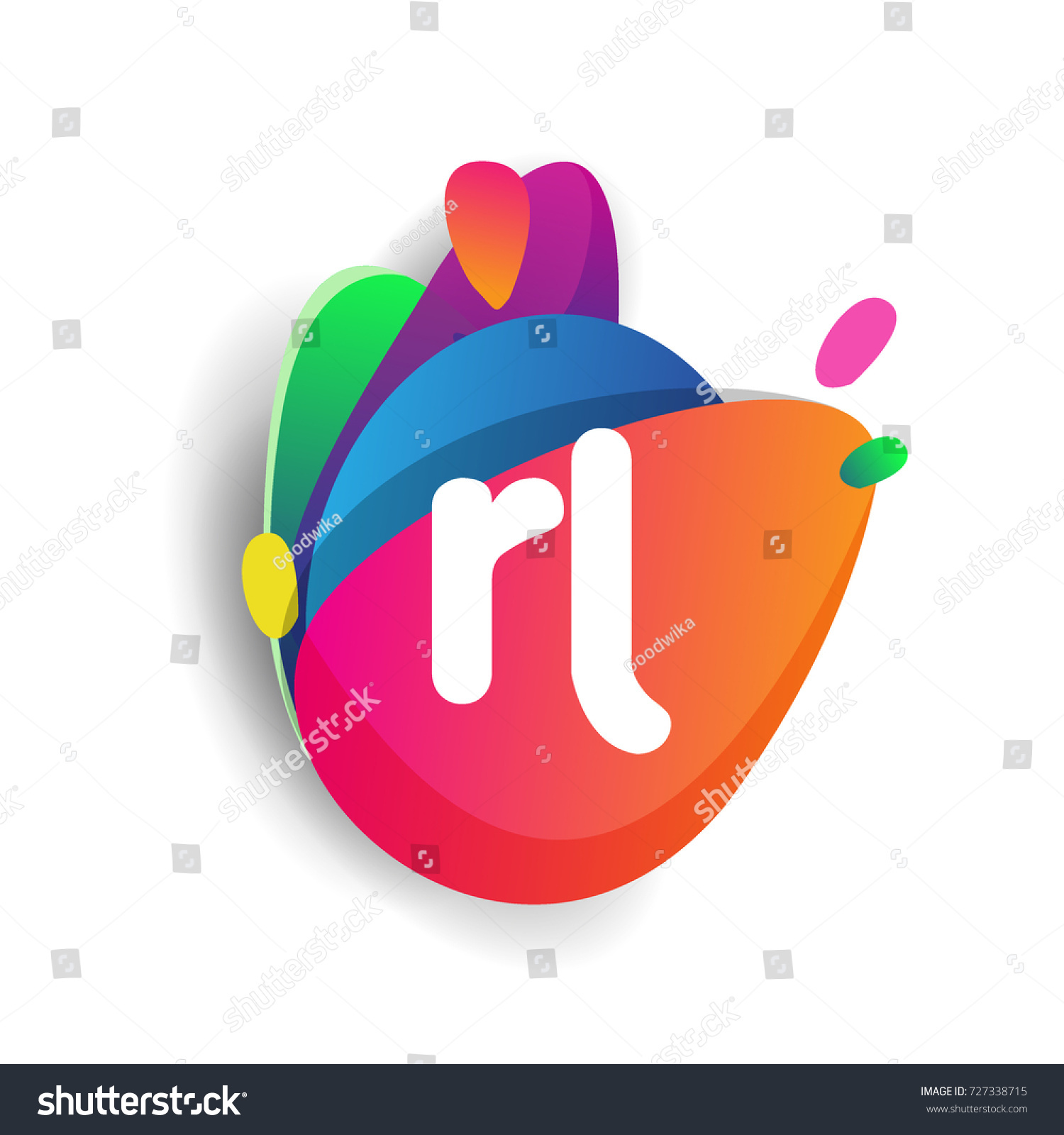Letter Rl Logo Colorful Splash Background Stock Vector (Royalty Free ...